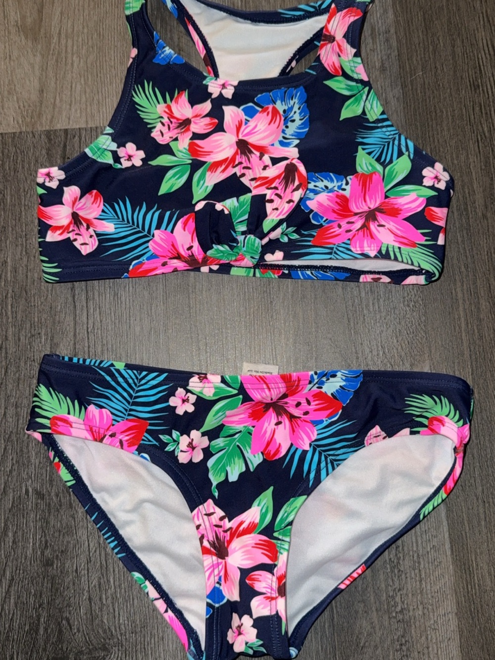 Kanu Surf Kids Navy Floral Two-Piece Swimsuit - Pink, Green, Blue